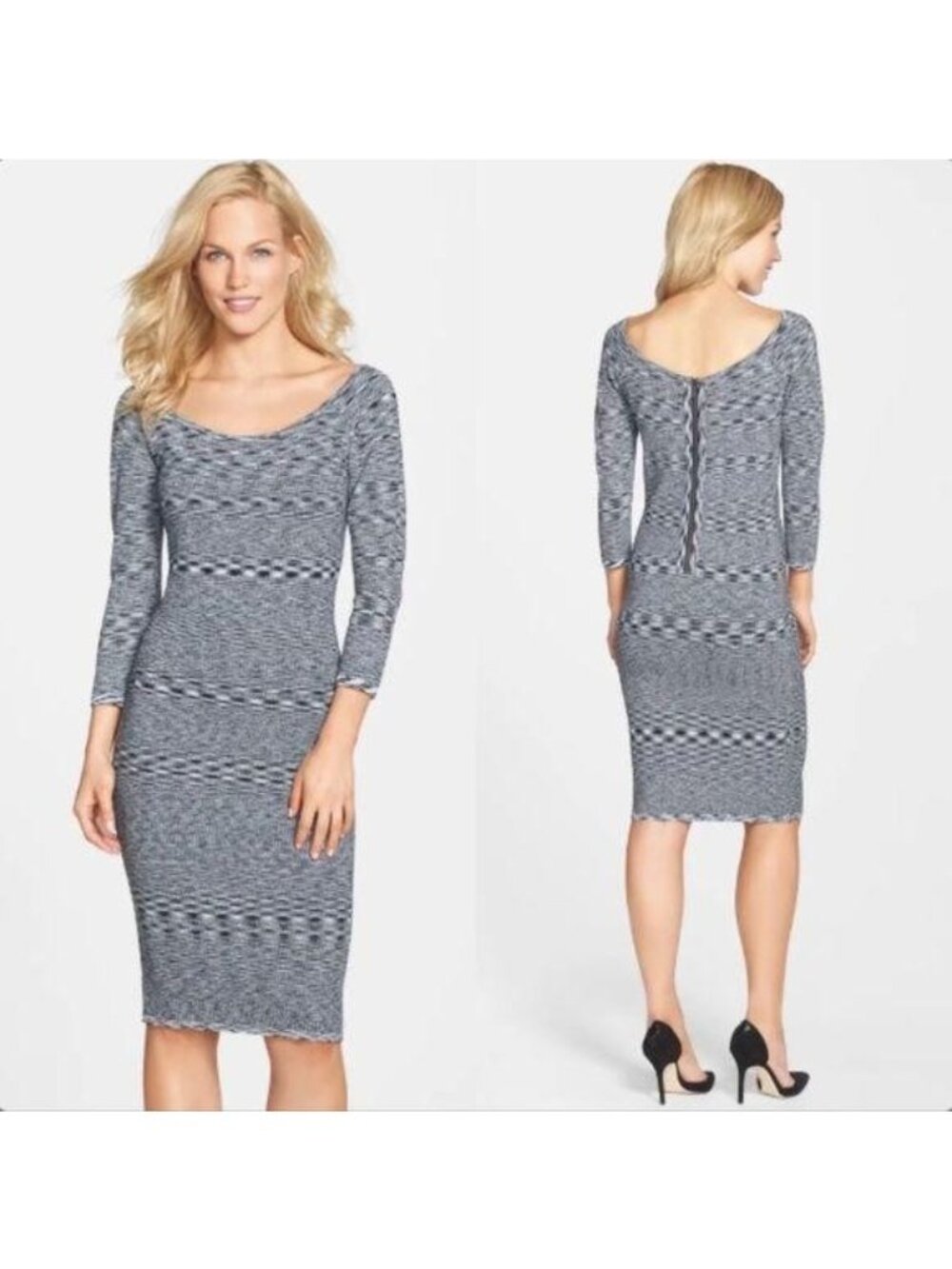 Nicole Miller Artelier Space Dye Knit Body Con Dre